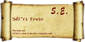 Sári Ervin névjegykártya